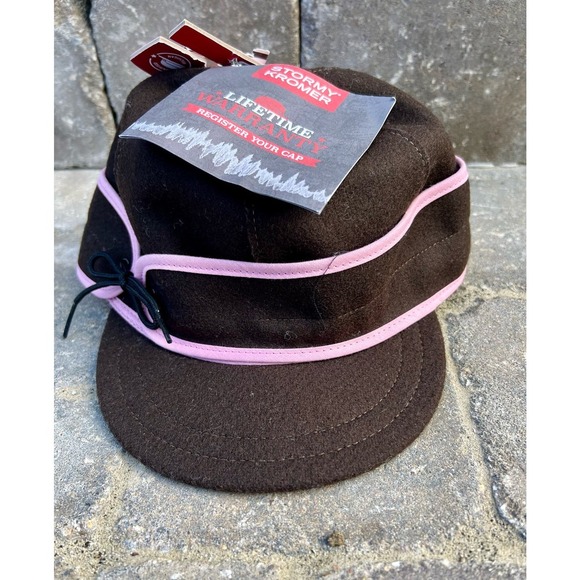 Stormy Kromer kickback brown & pink warm outdoor hat size 7 - Picture 2 of 5